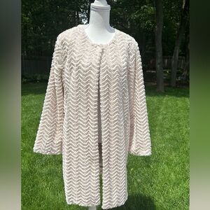 Carmen Marc Valvo faux fur coat, chevron pattern, Large